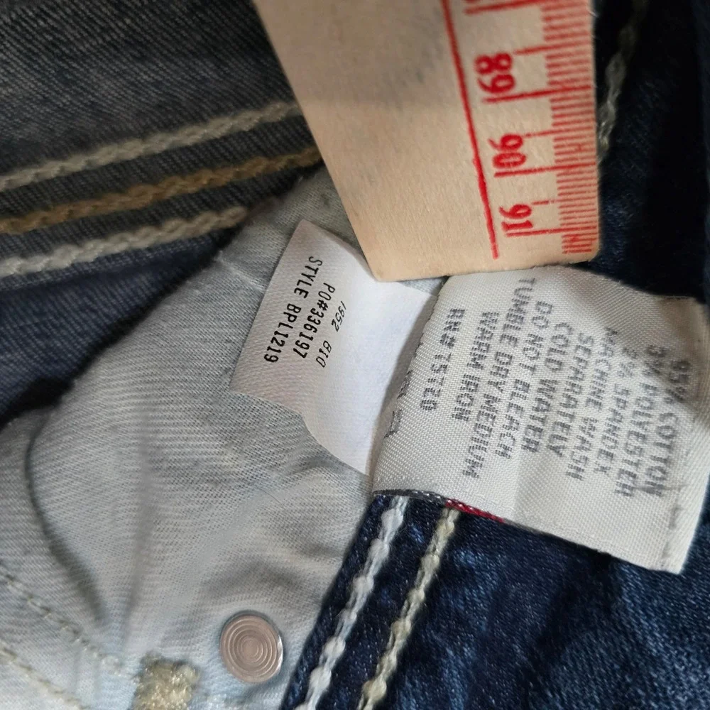 BKE Dakota Slim Straight Leg Jeans Dark Wash Denim Size 26L Hemmed 31 Inseam